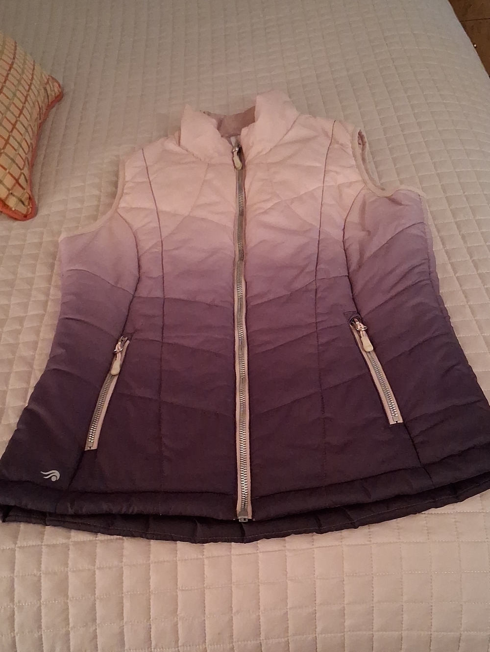Ideology Gradient Quilted Vest in Light Lavender to Deep Purple Sz.XS